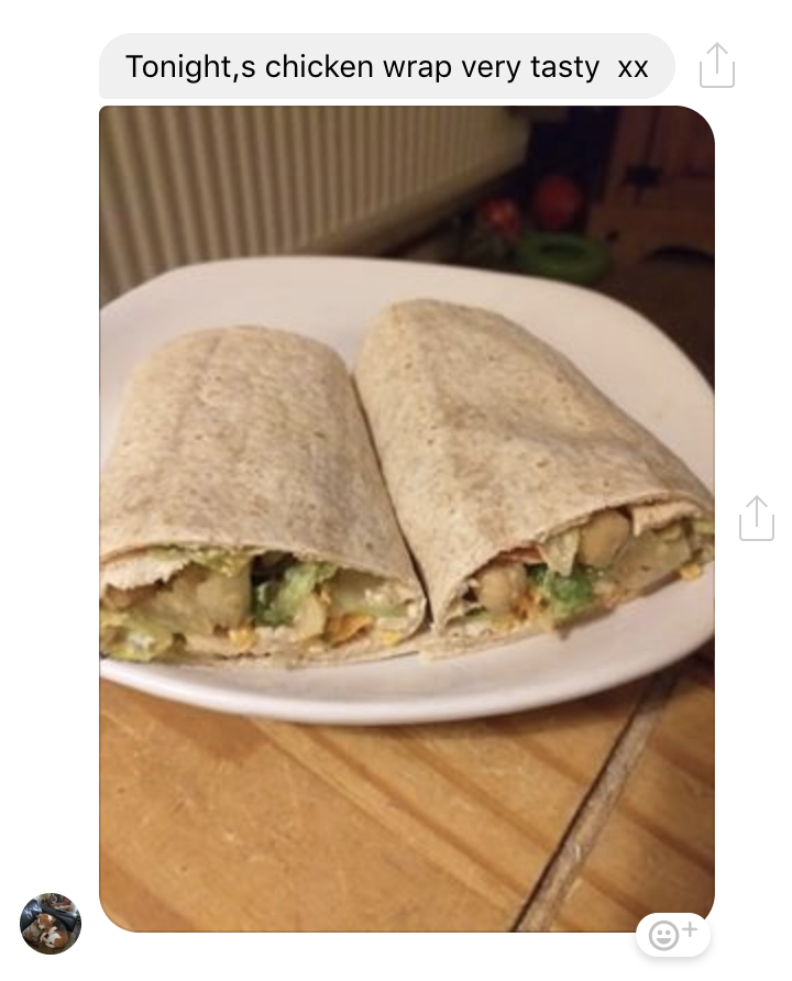 recipe taking from my chicken wrap post on Instagram story