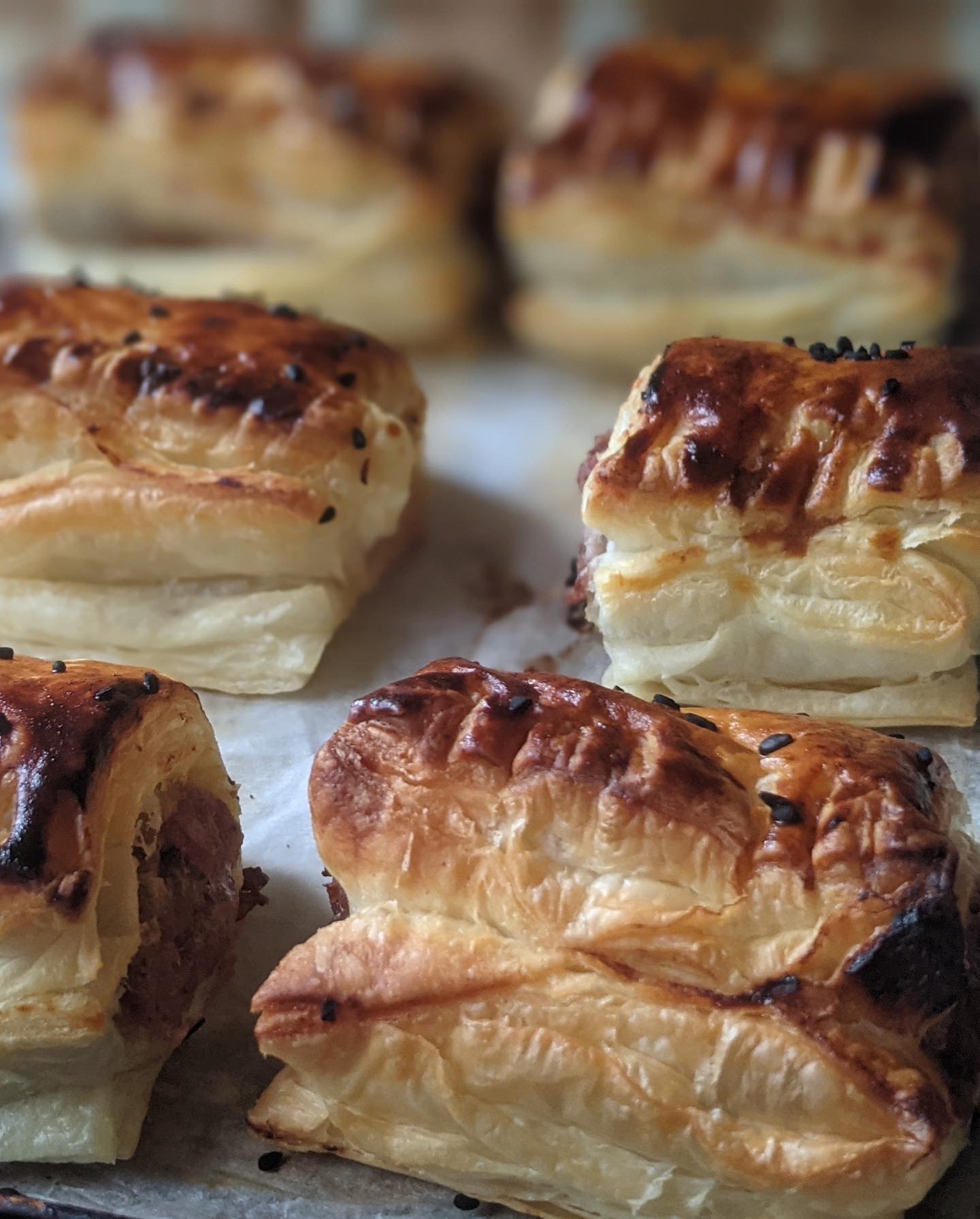 Homemade  Turkey Christmas sausage rolls – homemade puff pastry