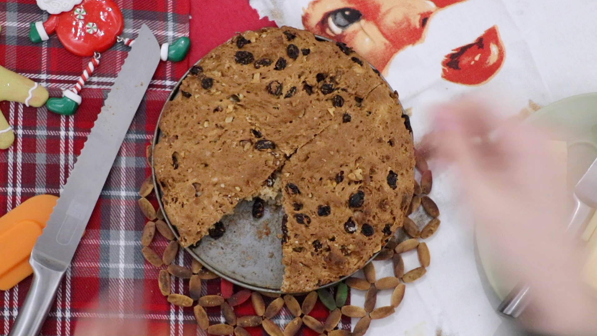 Walnuts & Sultanas Granny Cake with golden butter