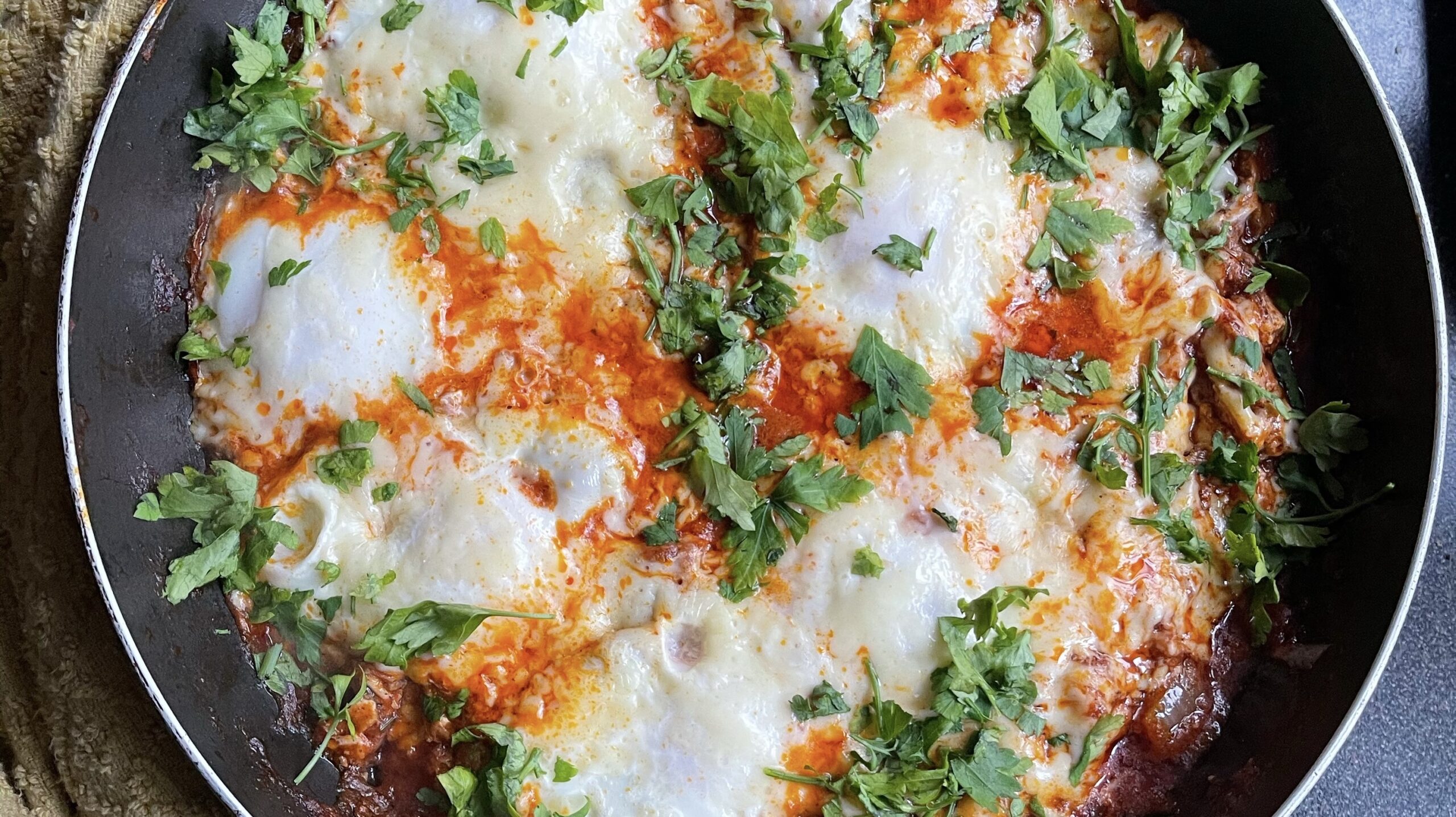 Vegetarian Shakshuka with feta cheese