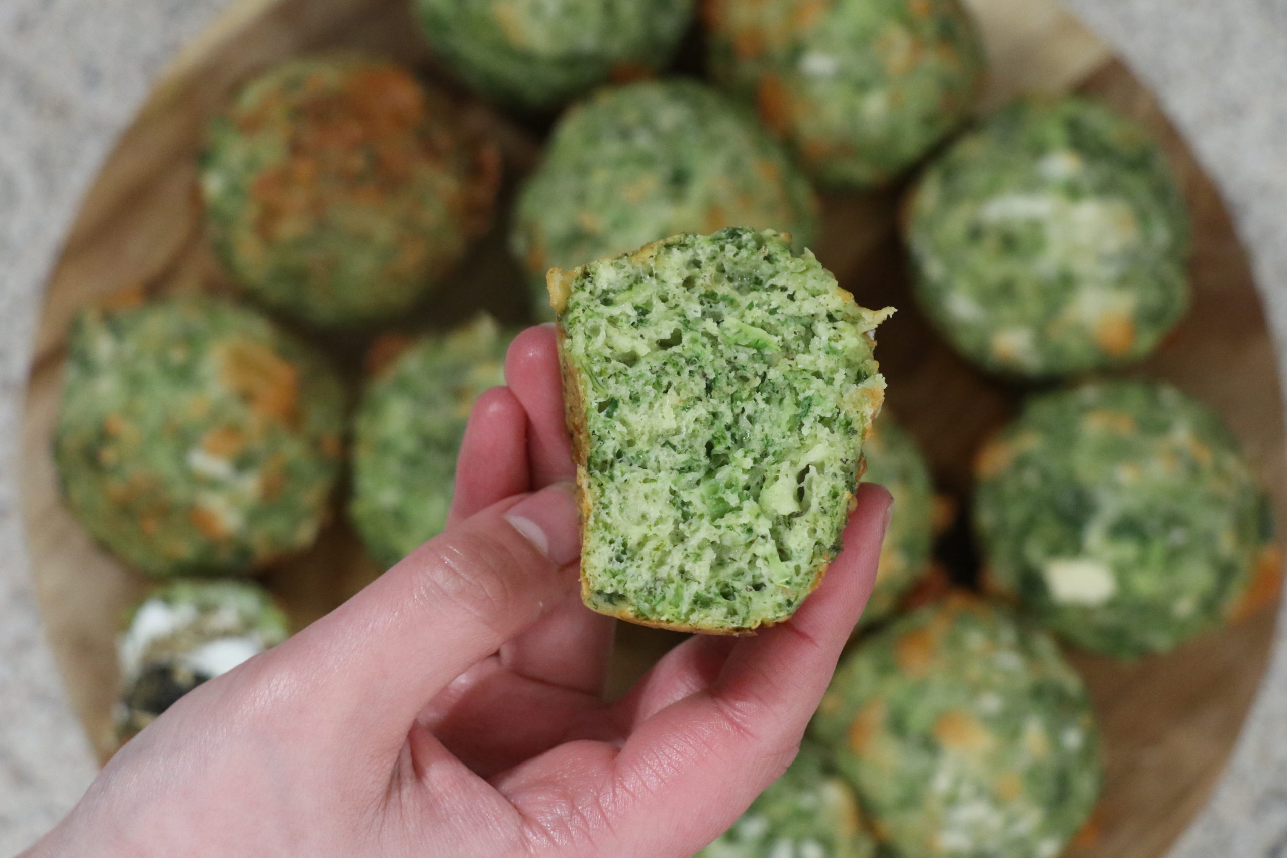 Cheesy protein Kale and herb muffins