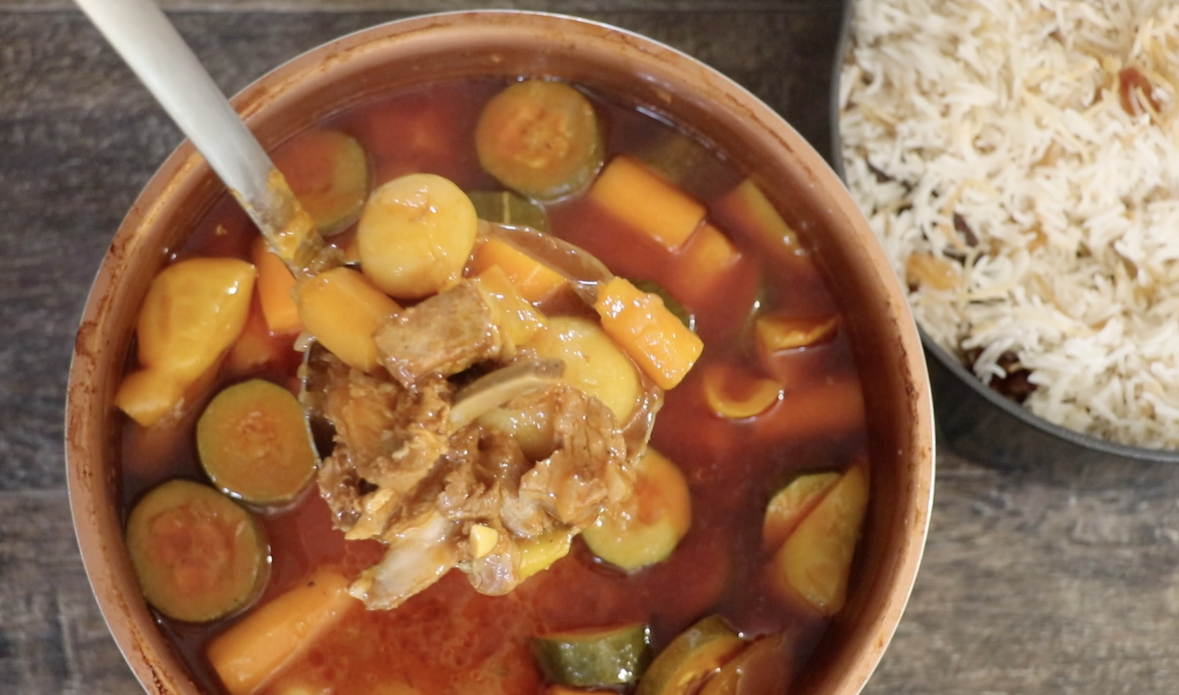 Persian Lamb and vegetable Stew & Fragrant Rice