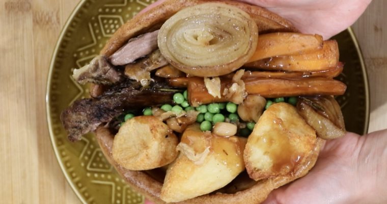 Slow-Roasted lamb shoulder with giant Yorkshire pudding