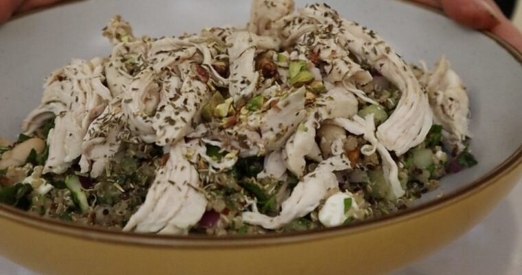 High protein chicken and quinoa salad