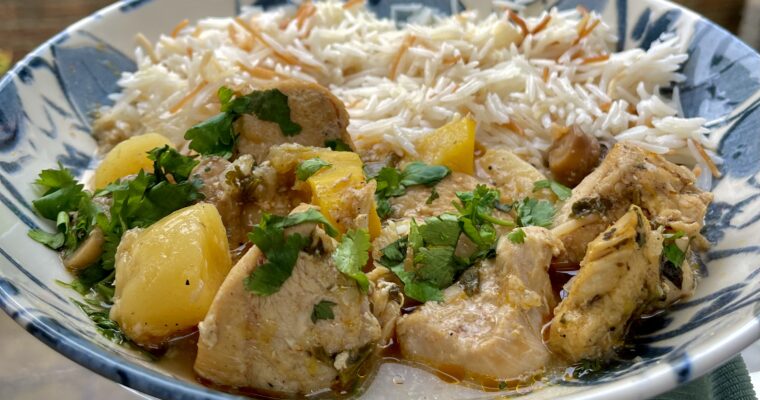 lemon and garlic chicken stew with Arabic rice