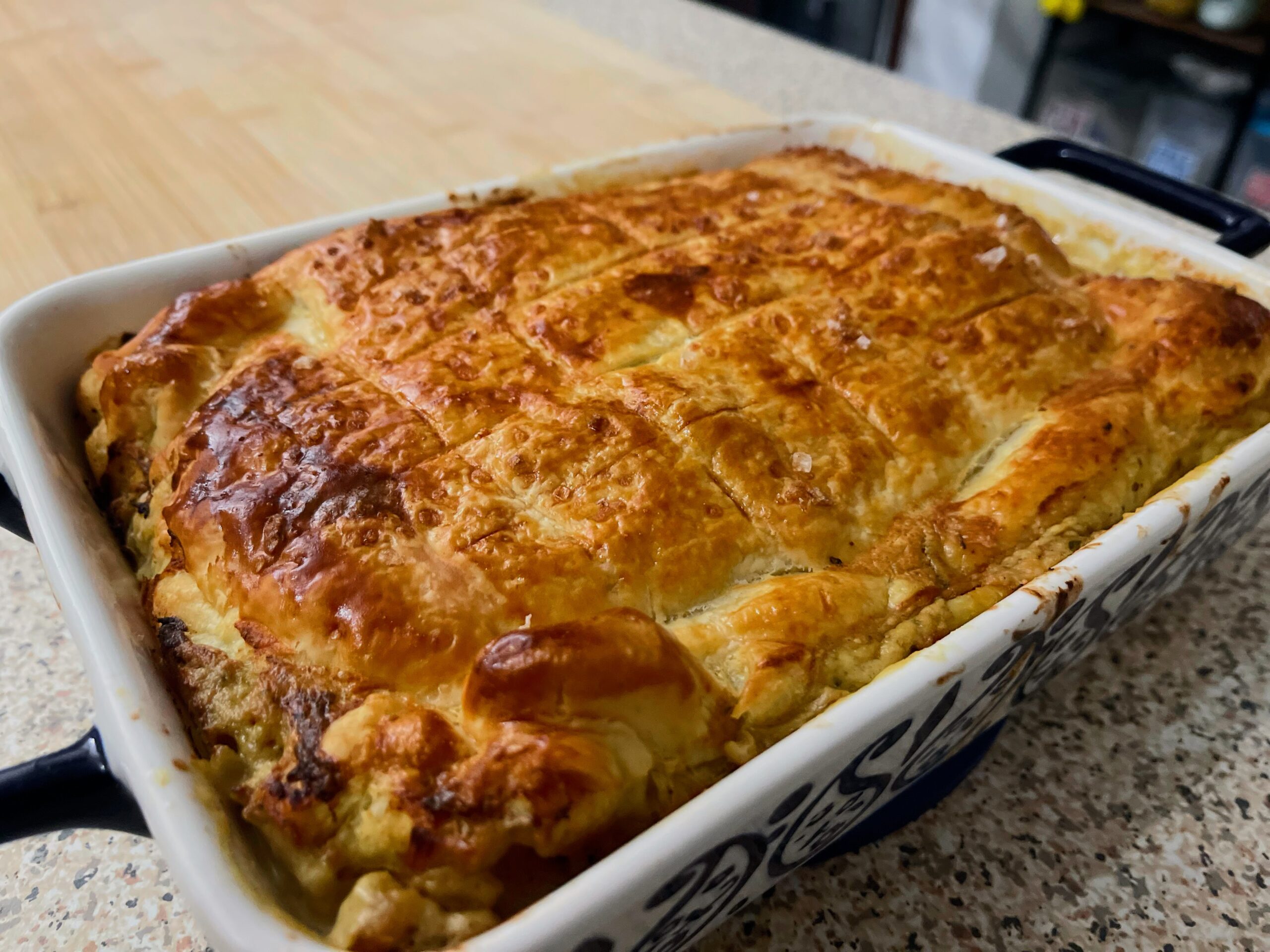 Chicken and leek pie