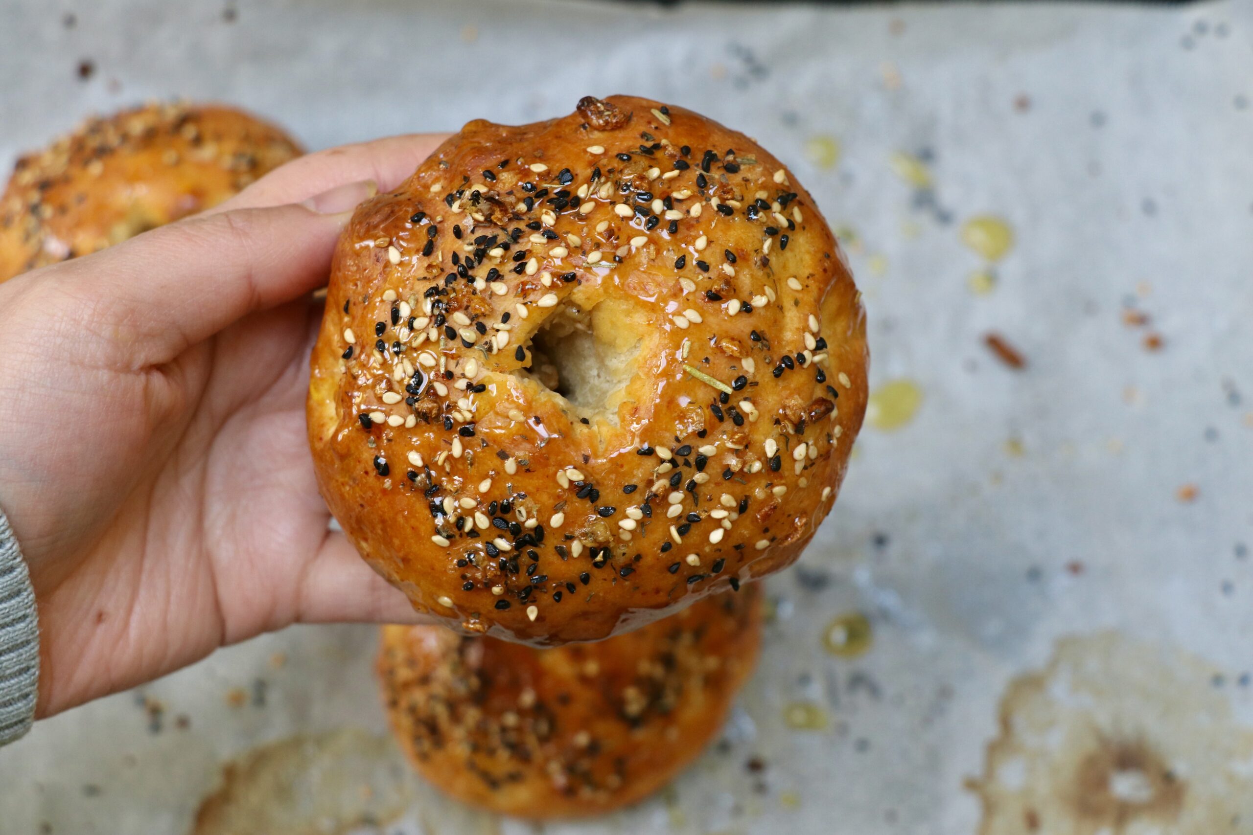High protein 3 ingredients bagel